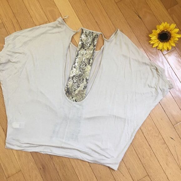 💄💋Express Sequin Sophisticated Short Sleeve Top - Picture 5 of 6